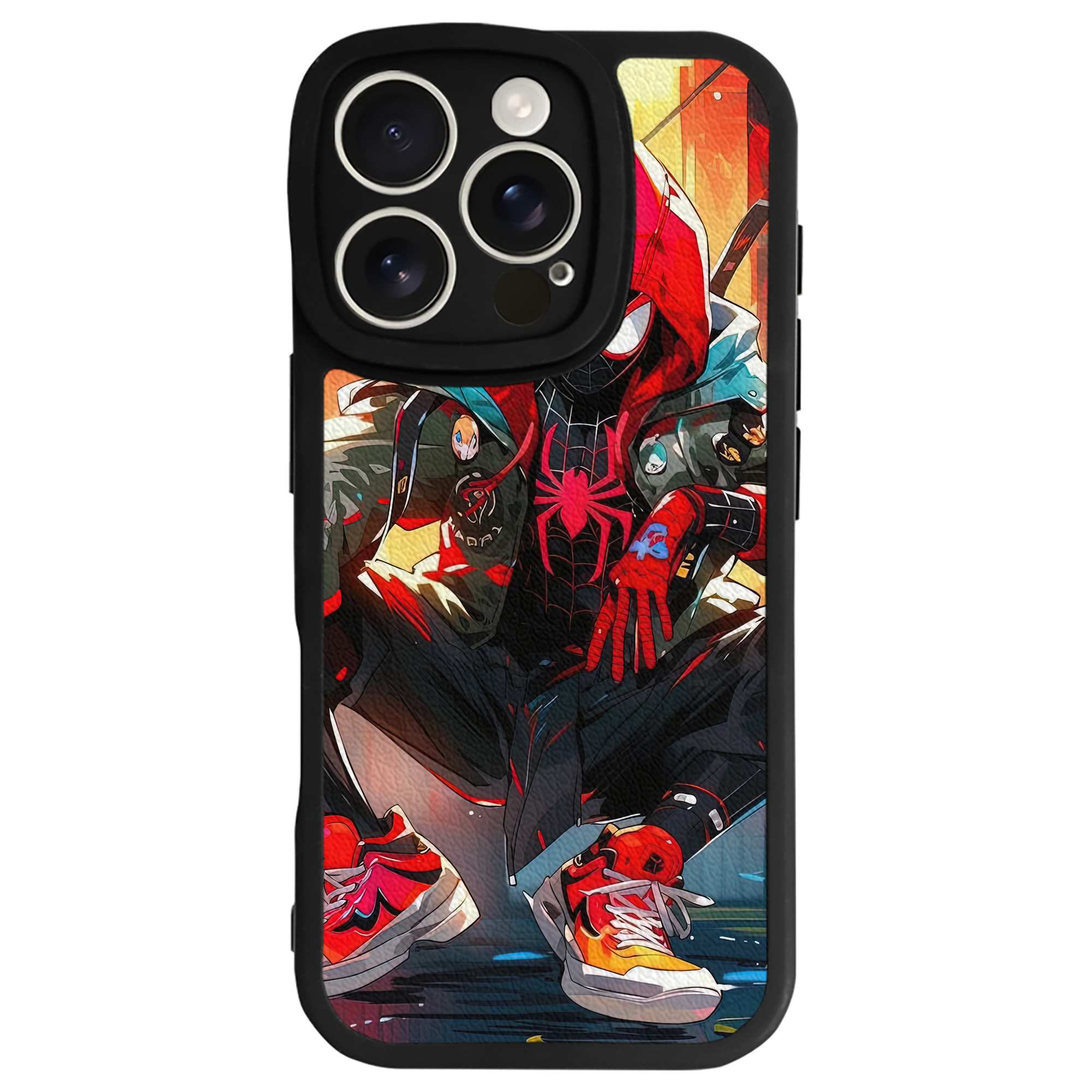 （画像用） Spider Man スパイダーマン 【iPhone 16シリーズ対応】シリコンスマホケース（レザー調） 材質：シリコン